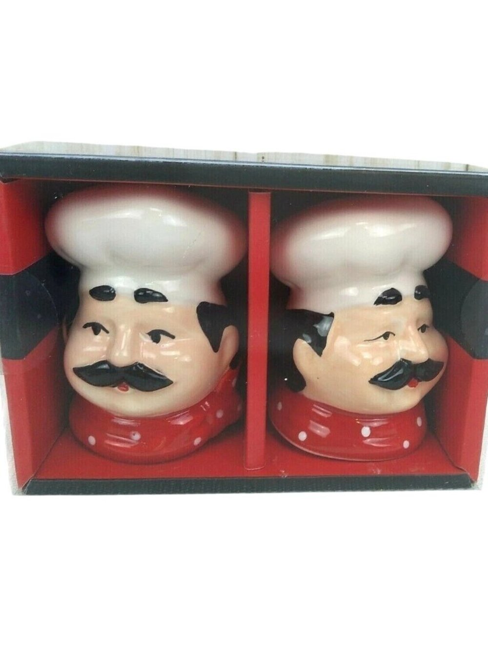 Chef Leone Ceramic Salt Pepper Shakers Hand-Painted Vtg Collection Set 2 Summer